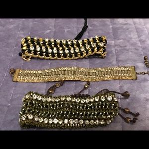 Three Rhinestone Bracelets for sale